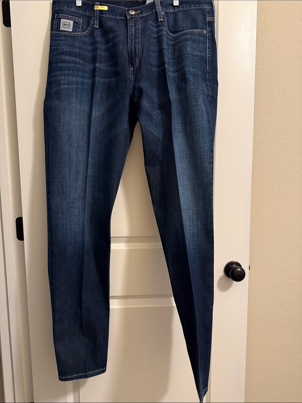 Cinch Men's Dark Blue Bootcut Jeans- 40x34, Starched and ready to wear!